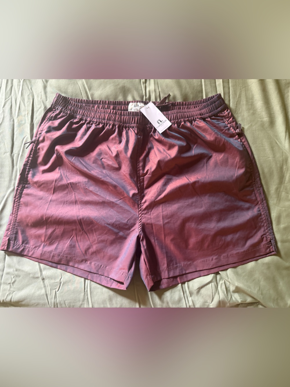 Men's Athletic Shorts — Maroon Elastic-Waist Performance Short